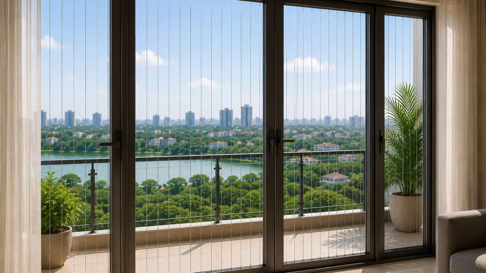 French Window Invisible Grills